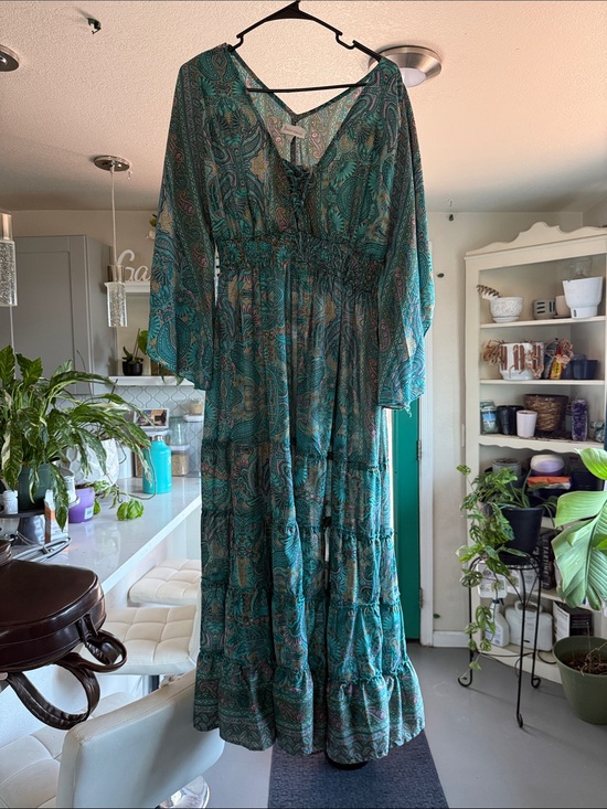 Anthropologie Dresses & Skirts - Anthropologie Teal Paisley Maxi Dress